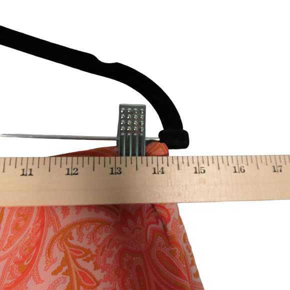 Banana Republic Skirt Womens Size 6 Orange Pink Floral 100% Silk Pull On Boho - Picture 4 of 9